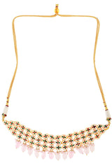 Pink Gold Tone Kundan Choker