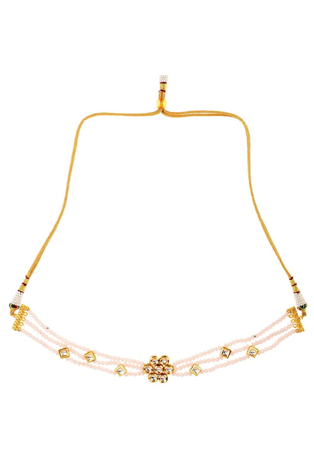 White Gold Tone Kundan Onyx Choker