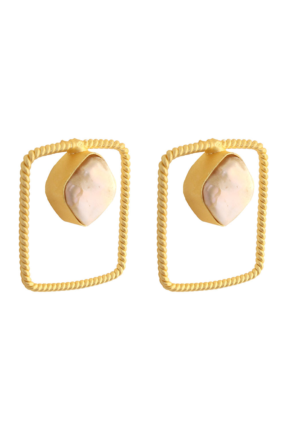 Gold Plated Contemporary Baroque Earrings
