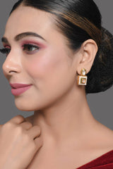 Gold Tone Kundan Earrings