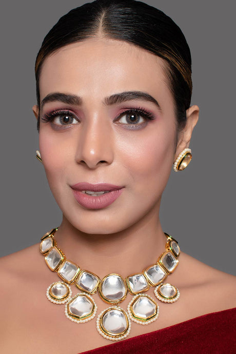 Kundan Inspired Necklace With Earrings