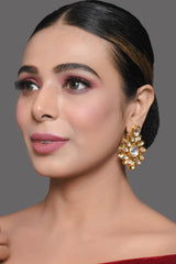 Handcrafted Kundan Embellished Kundan Earrings