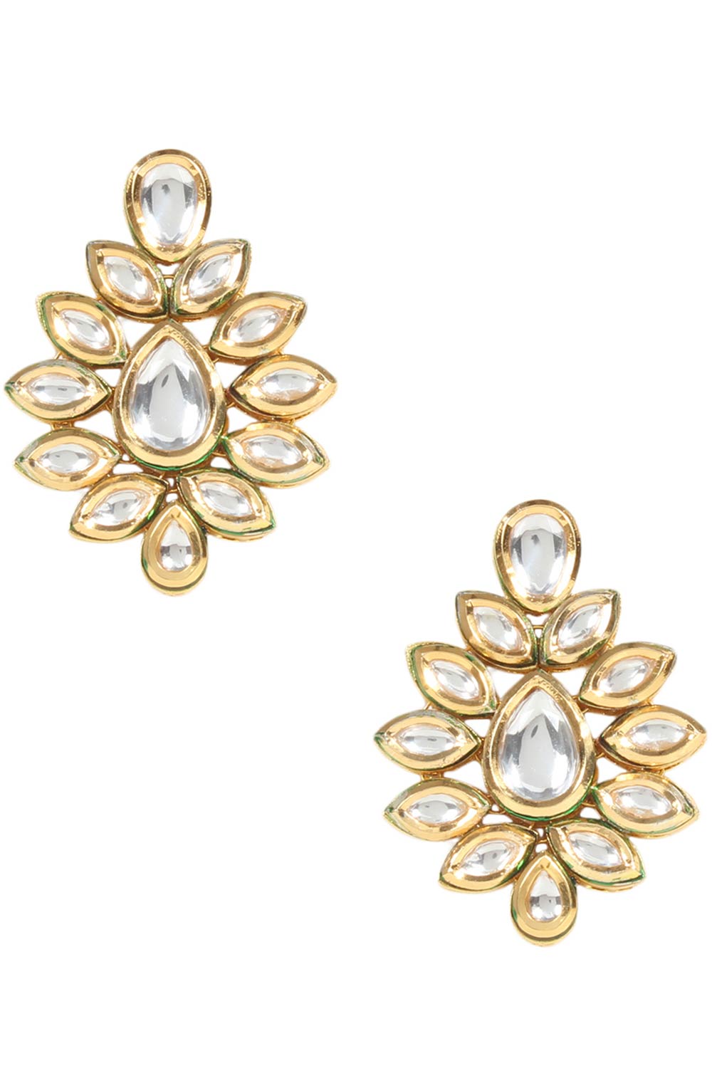 Handcrafted Kundan Embellished Kundan Earrings