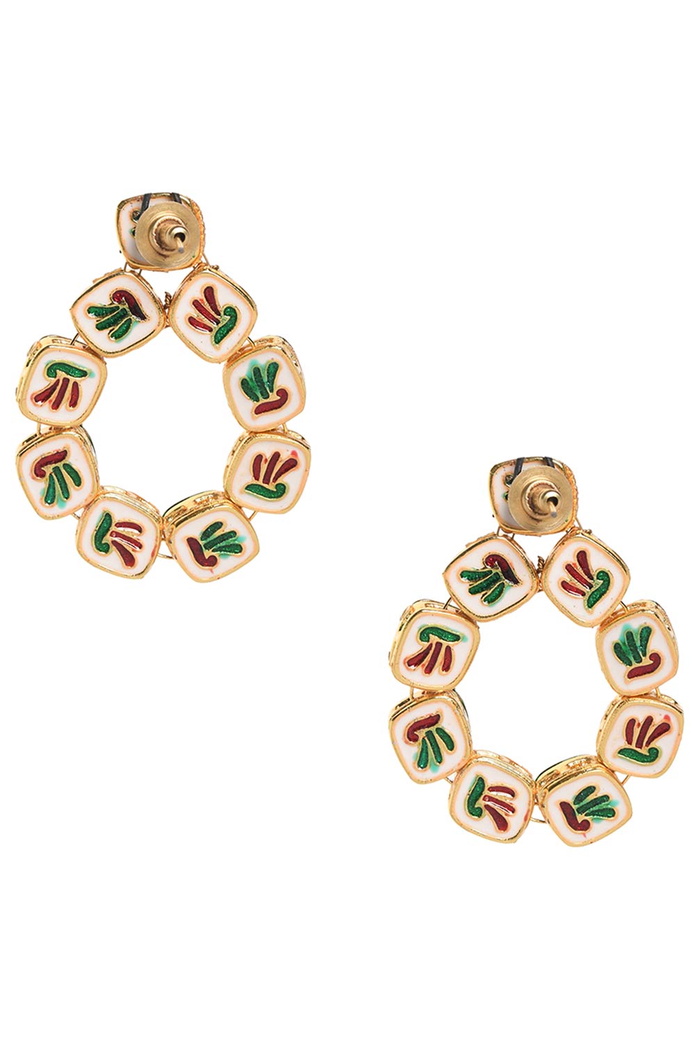 Gold Tone Handcrafted Kundan Earrings