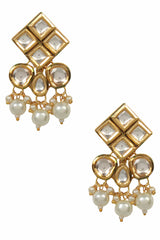 Pearl Beaded Kundan Inspired Earring & Mang Tikka Set