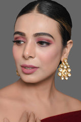 Classic Gold Tone Kundan Inspired Earrings