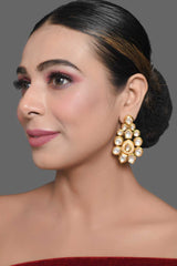 Classic Gold Tone Kundan Inspired Earrings