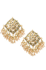 Gold Tone Kundan Inspired Earrings