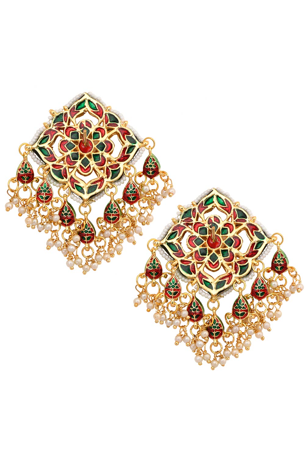 Gold Tone Kundan Inspired Earrings