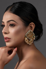 Gold Tone Kundan Inspired Earrings