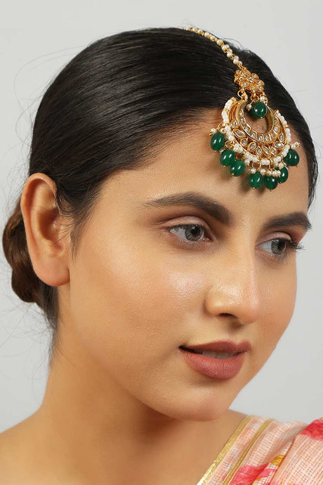 Gold Tone Kundan Maang Tikka