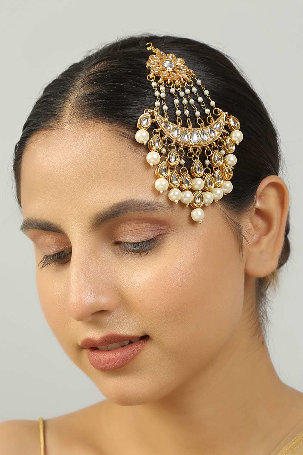 Pearl Beaded Kundan Inspired Jhumar Passa