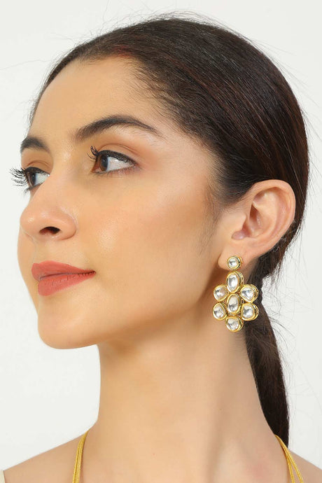 Kundan Inspired Floral Shaped Earrings