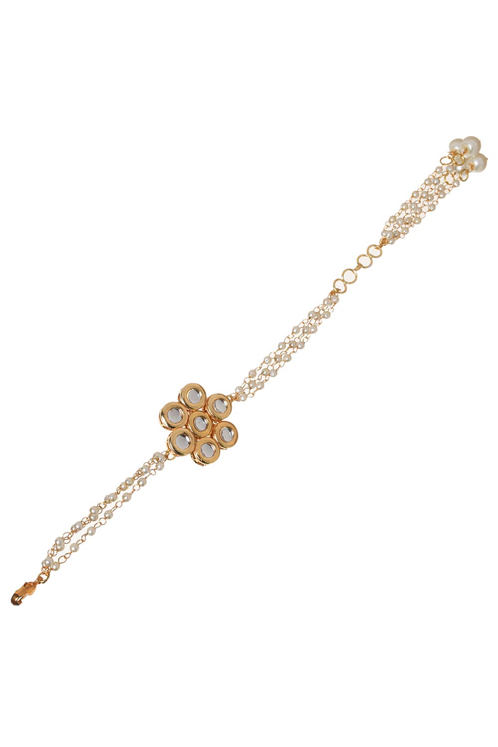 Kundan Floral  Gold Tone Bracelet