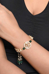 Kundan Floral  Gold Tone Bracelet