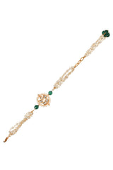 Kundan Floral  Gold Tone Bracelet