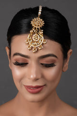 Gold Tone Kundan Handcrafted Maang Tikka