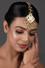 Gold Tone Kundan Inspired Maang Tikka