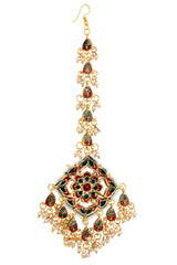 Gold Tone Kundan Inspired Maang Tikka