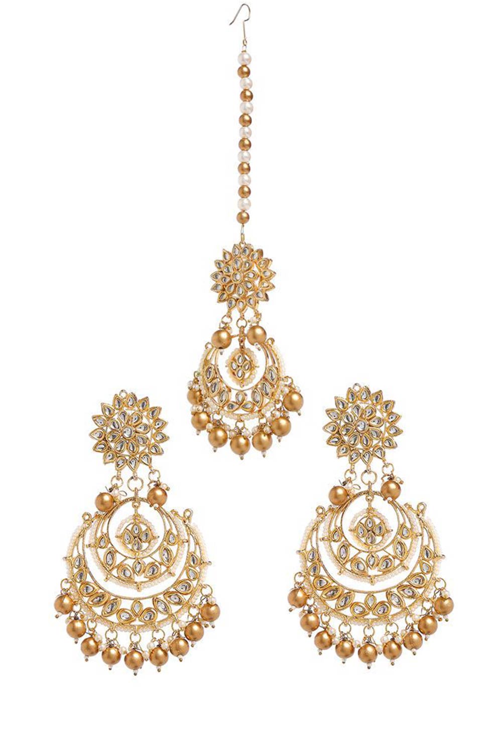 Kundan Inspired Chandbali & Mang Tikka Set