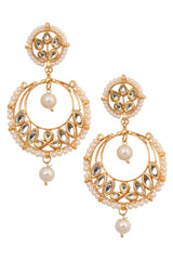 Pearl Beaded Kundan Inspired Mang Tikka With Chandbali