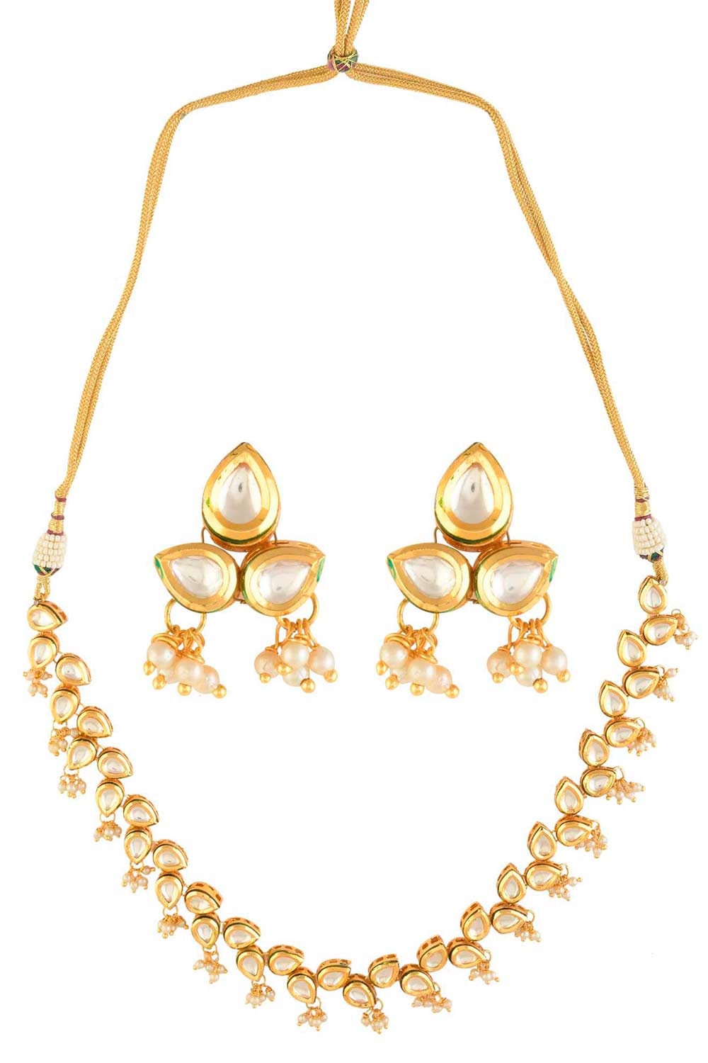 Elegant Tear Drop Shaped Necklace With Earrings