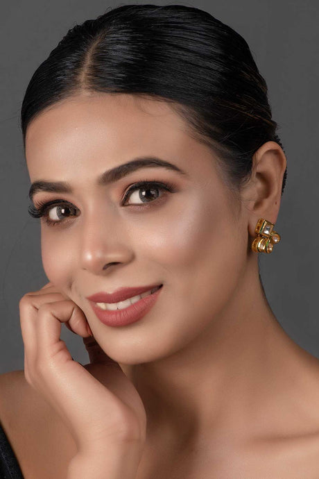 Gold Tone Kundan Inspired Earrings