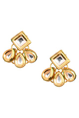 Gold Tone Kundan Inspired Earrings