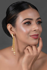 Kundan Chain Tassel Earrings