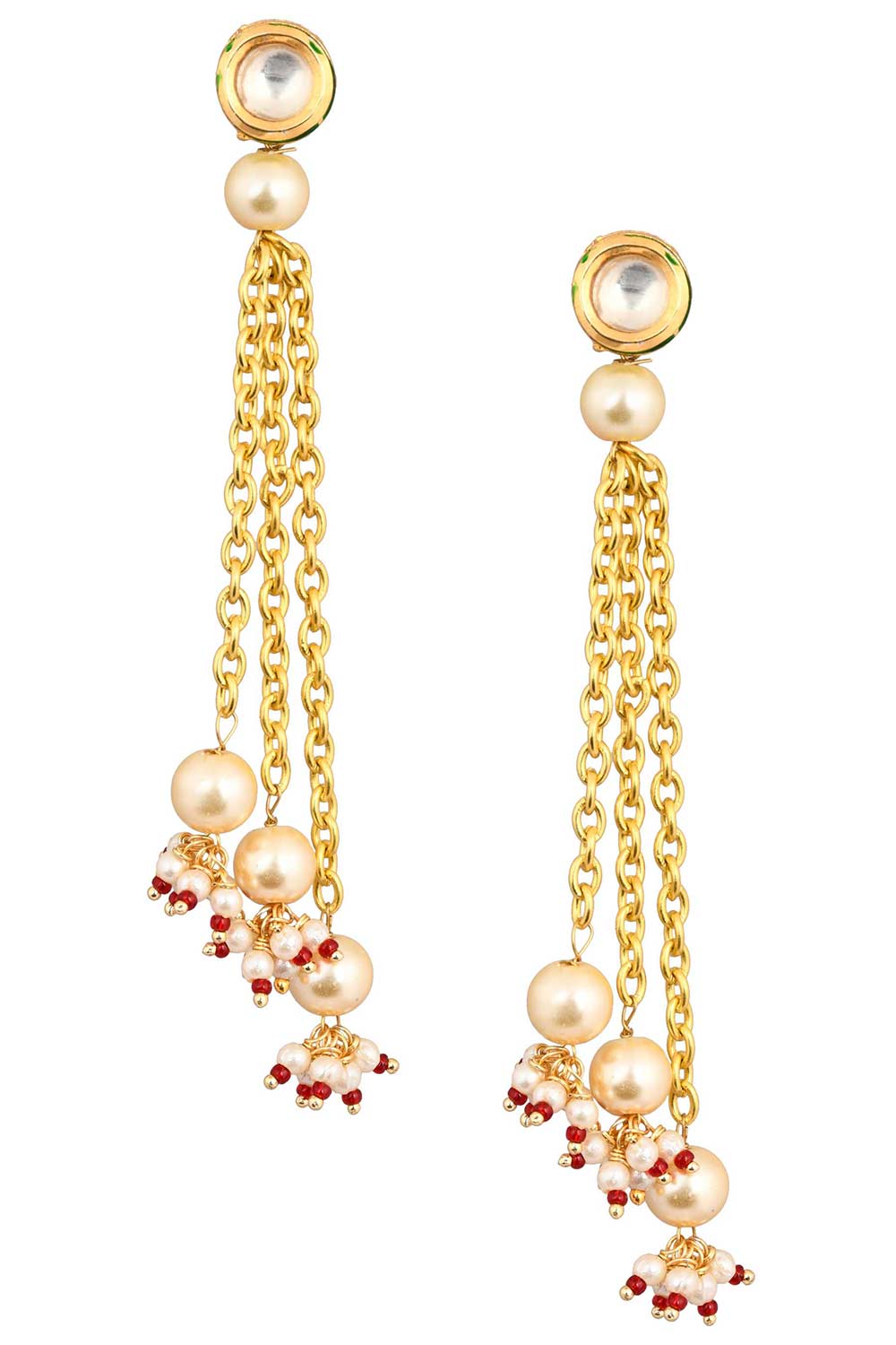 Kundan Chain Tassel Earrings