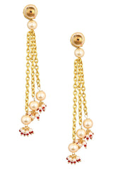 Kundan Chain Tassel Earrings