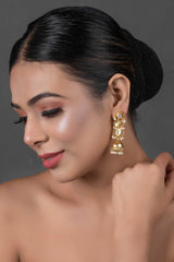 Classic Gold Tone Kundan Inspired Jhumkis