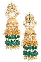 Emerald & Pearl Beaded Jhumki