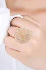 Buy Women's Alloy Adjustable Ring in Pink - Front