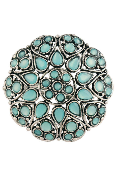 Buy Women's Alloy Adjustable Ring in Turquoise