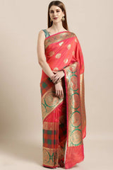 Buy Red Kanjeevaram Silk Woven Saree Online