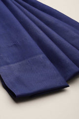 Kanjivaram Litchi Silk Woven Saree In Navy Blue