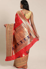 Buy Red Kanjeevaram Silk Woven Saree Online