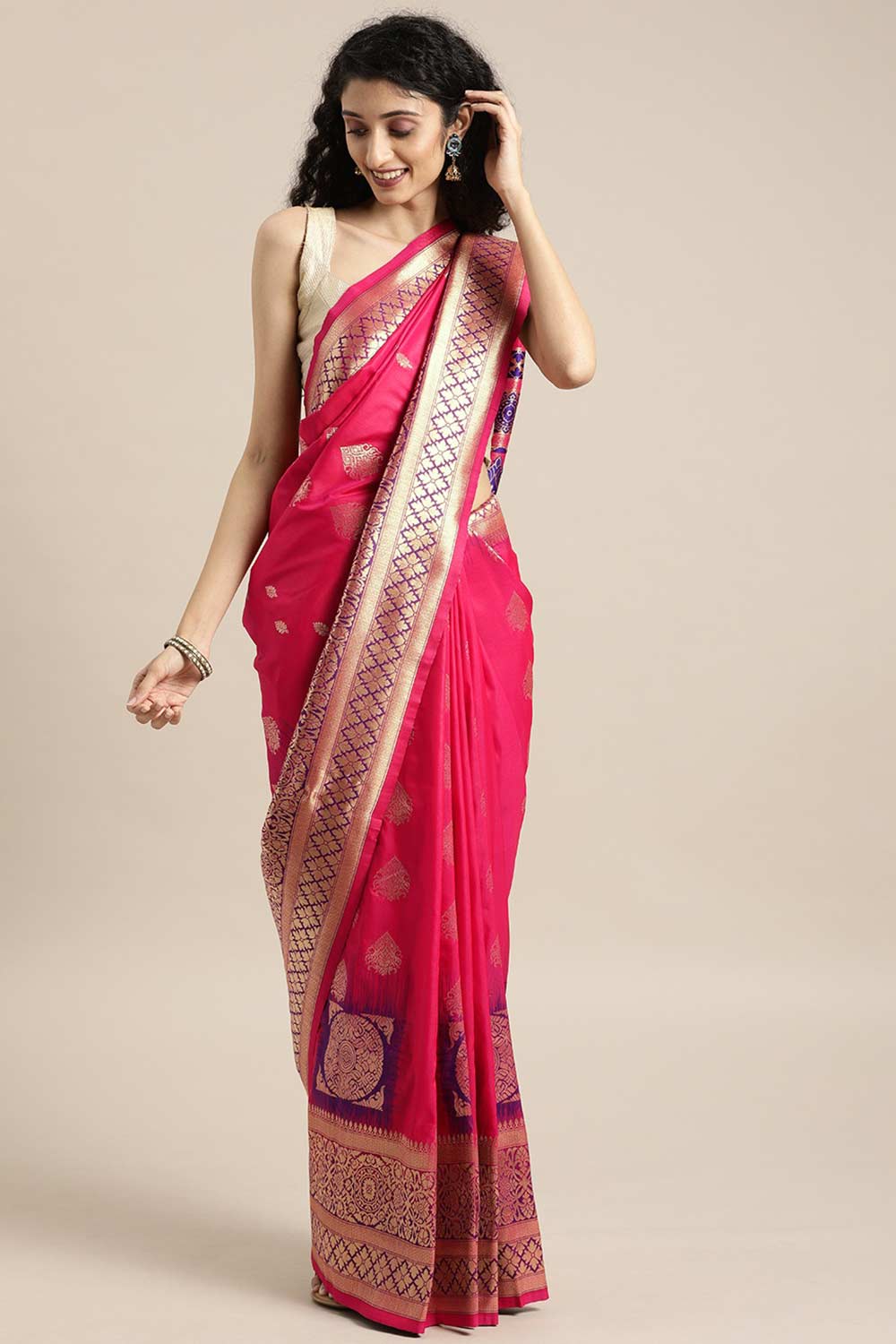 Buy Rani Red Kanjeevaram Silk Woven Saree Online