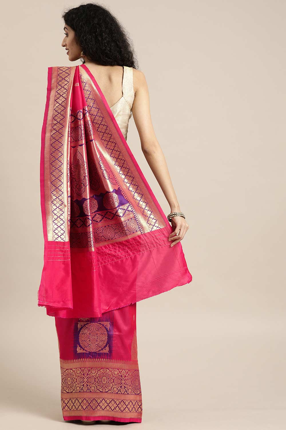 Buy Rani Red Kanjeevaram Silk Woven Saree Online