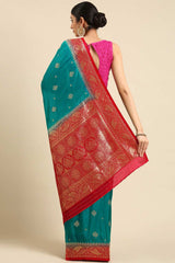 Buy Pink Kanjeevaram Silk Woven Saree Online