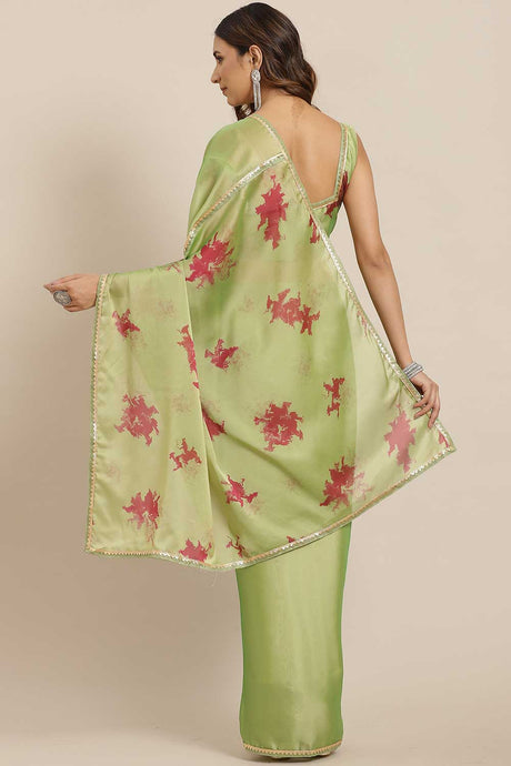 Olive Liva Tie And Dye Digital Print Saree