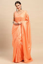 Buy Peach Dola Silk Striped Sequin Saree Online