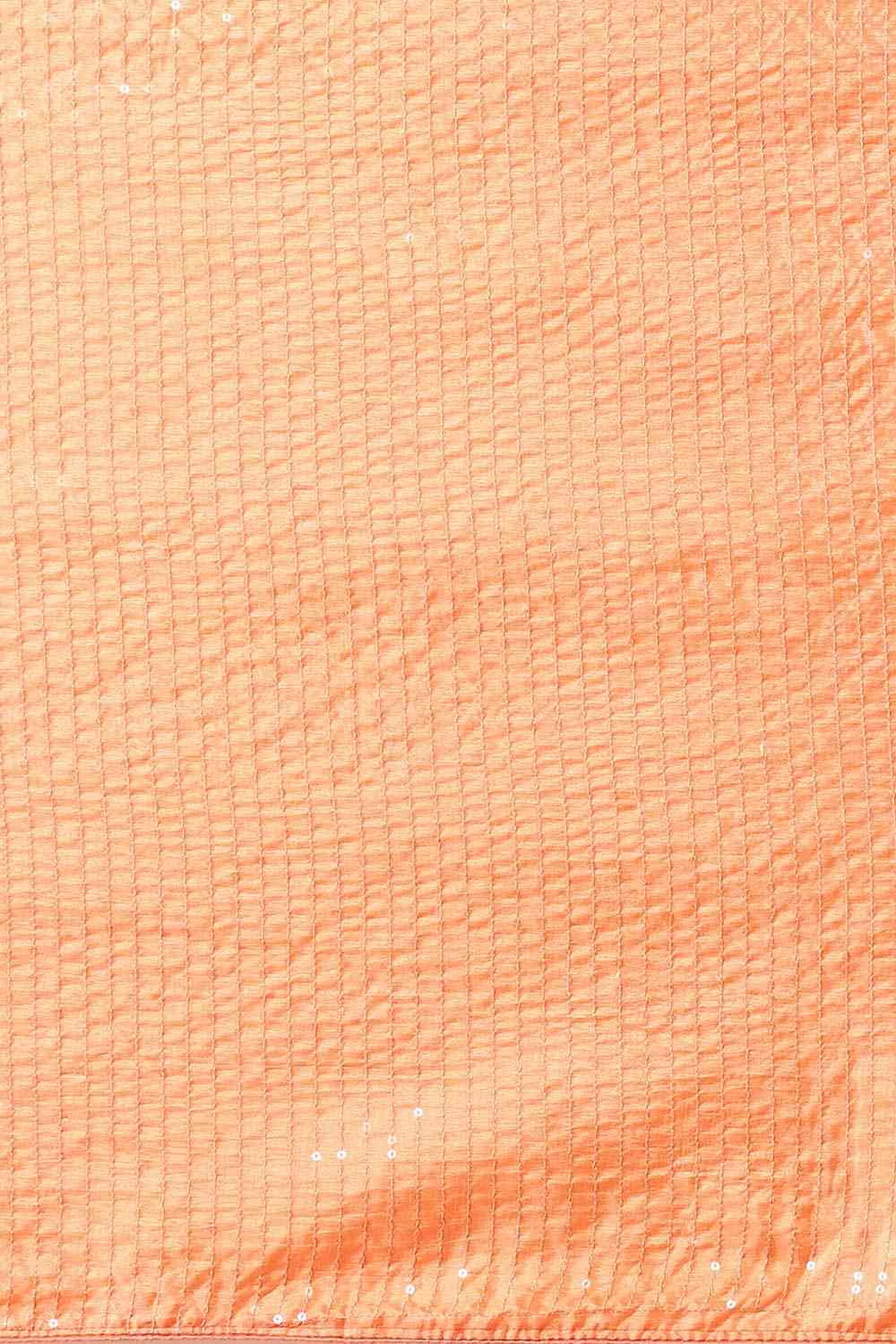 Buy Peach Dola Silk Striped Sequin Saree Online - Front