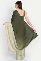 Green Satin Ombre-Dyed Saree