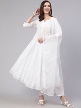 White  Pure Cotton Lace Kurta Sets