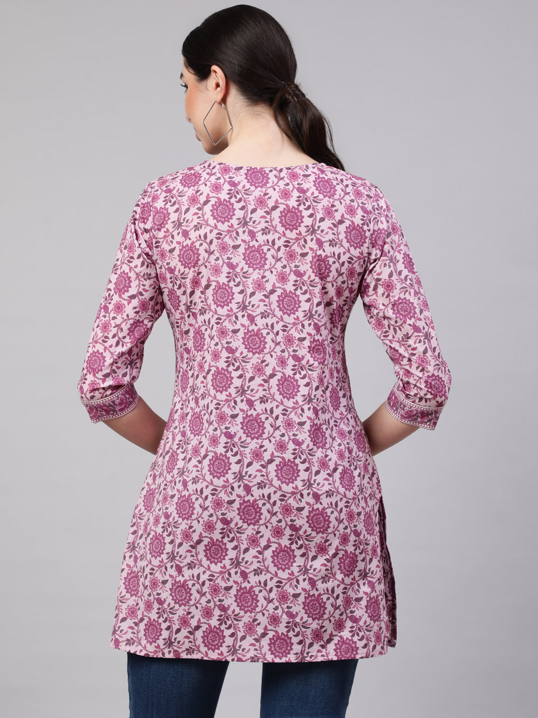 Pink  Pure Cotton Printed Tunics