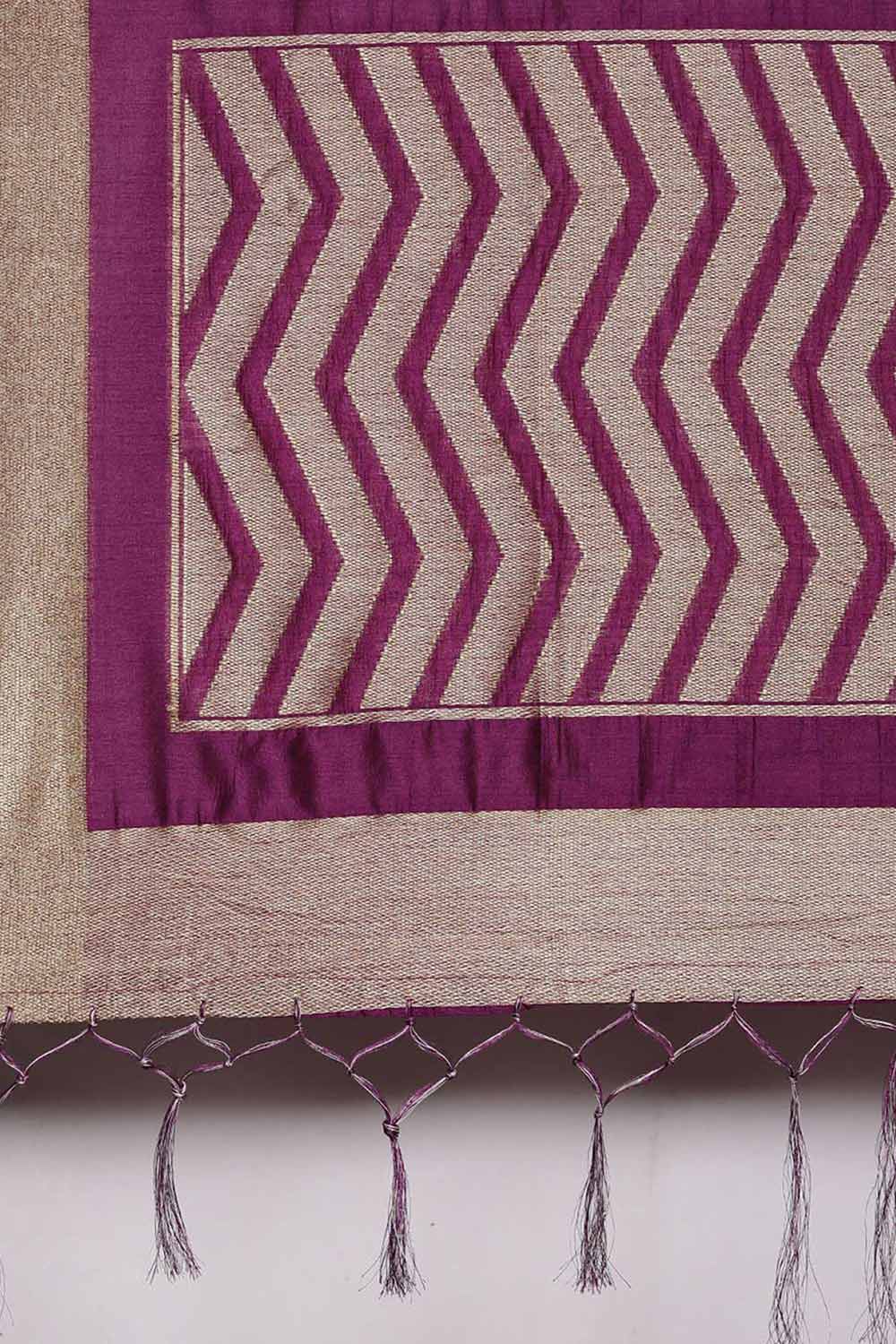 Buy Cotton Silk Banarasi Saree in Magenta Online 