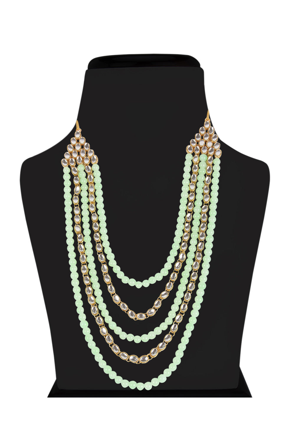 Alloy Necklace With Earrings In Green