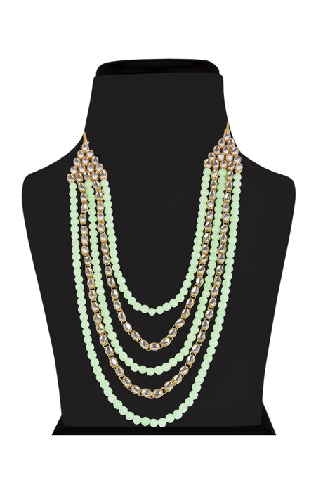 Alloy Necklace with Earrings in green